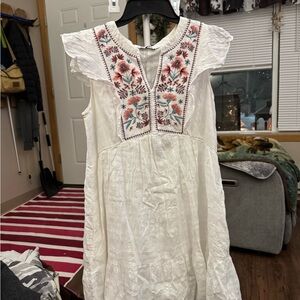 Sonoma Embroidered White Dress